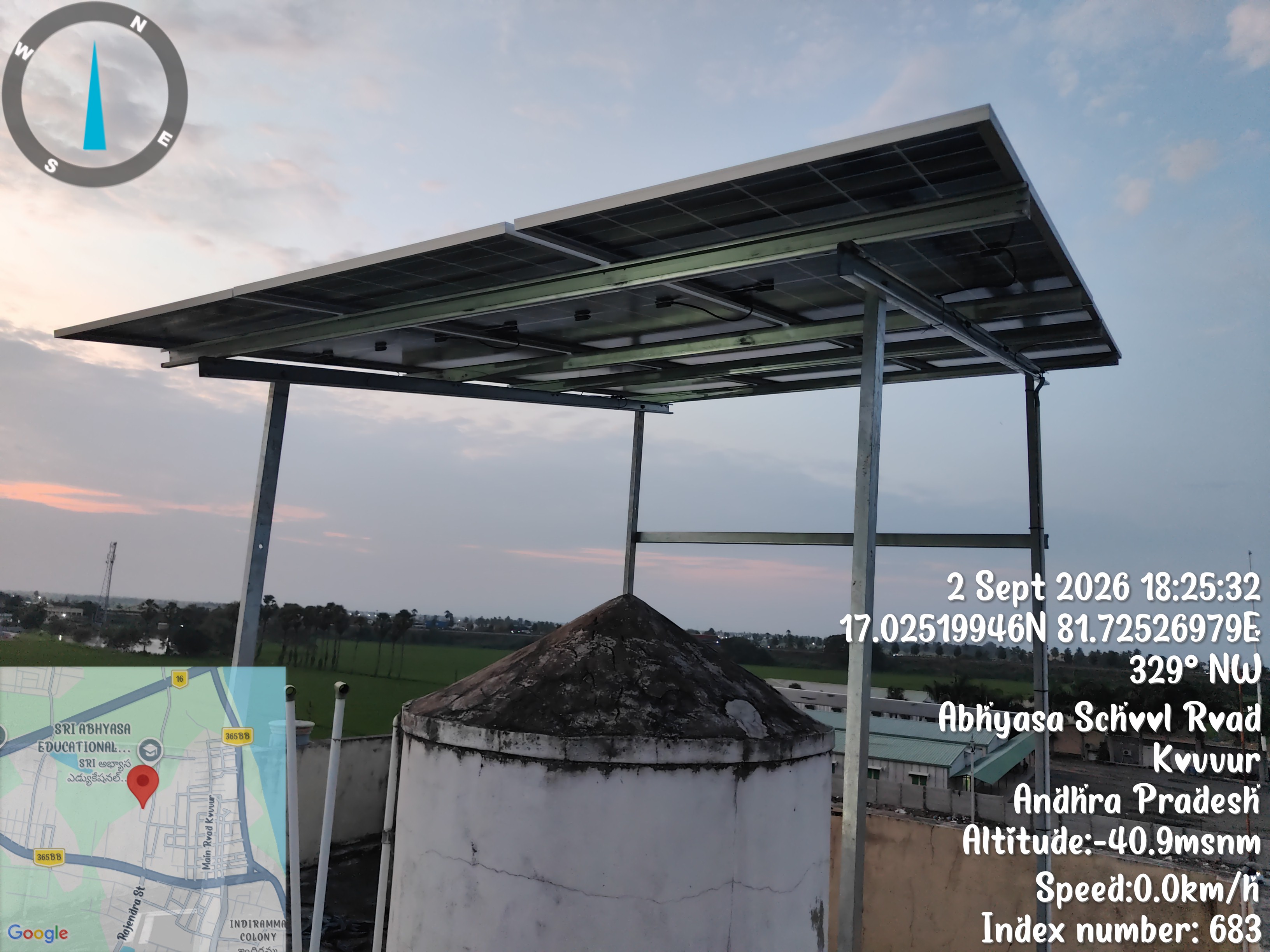 3 kW Rooftop Solar Installation in Kovvur Site 1