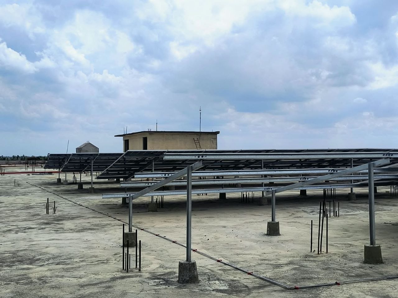 Coastal solar structure erection